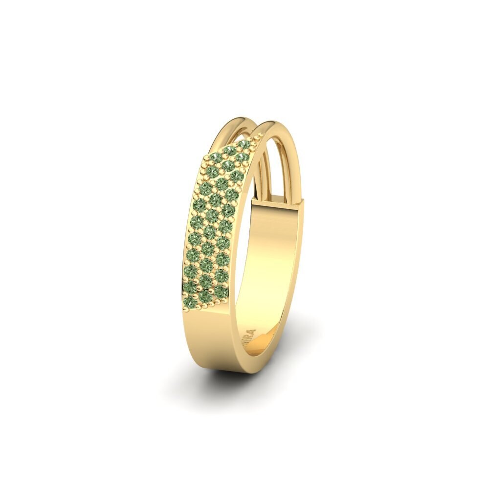 Or Jaune 585 Diamant Vert Alliance pour femme Urmera