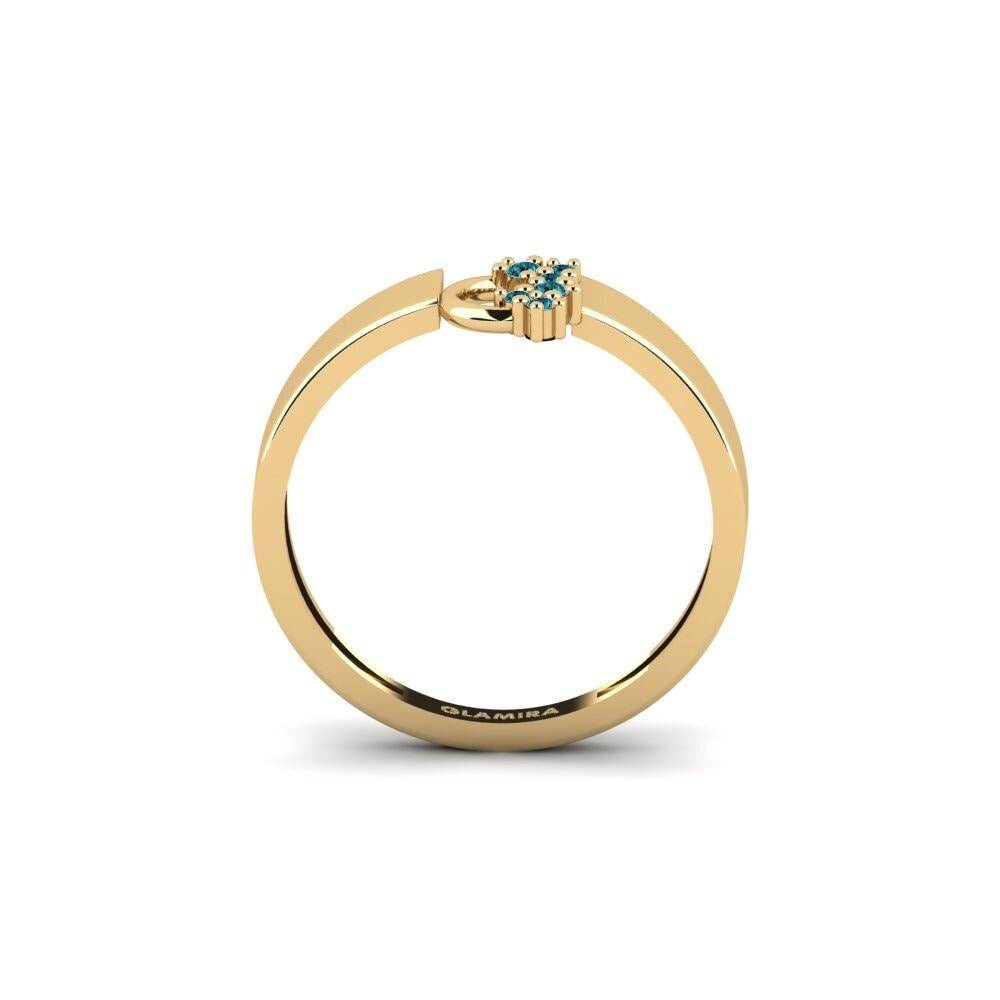 Diamante Azul Anel Lisolo