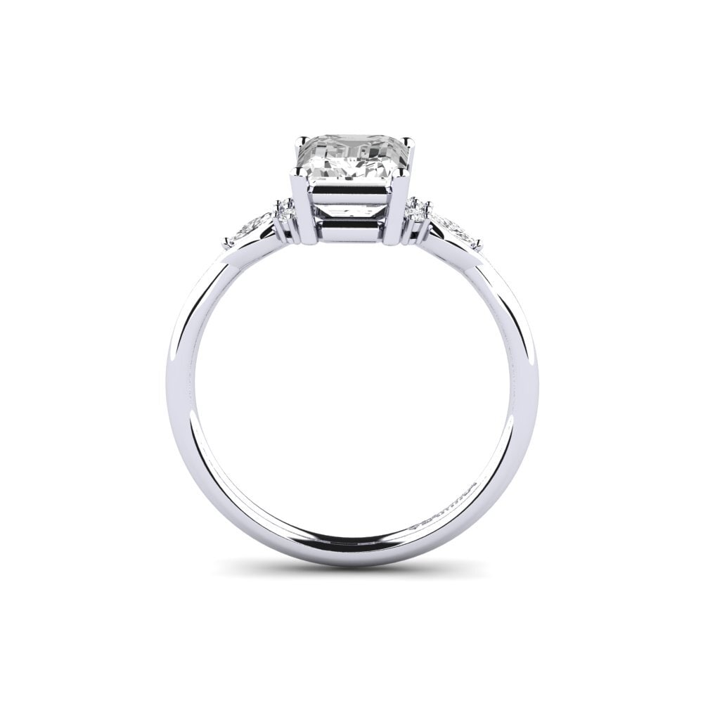 Zafiro blanco Anillo de compromiso Gisu - Emerald 2.15 crt