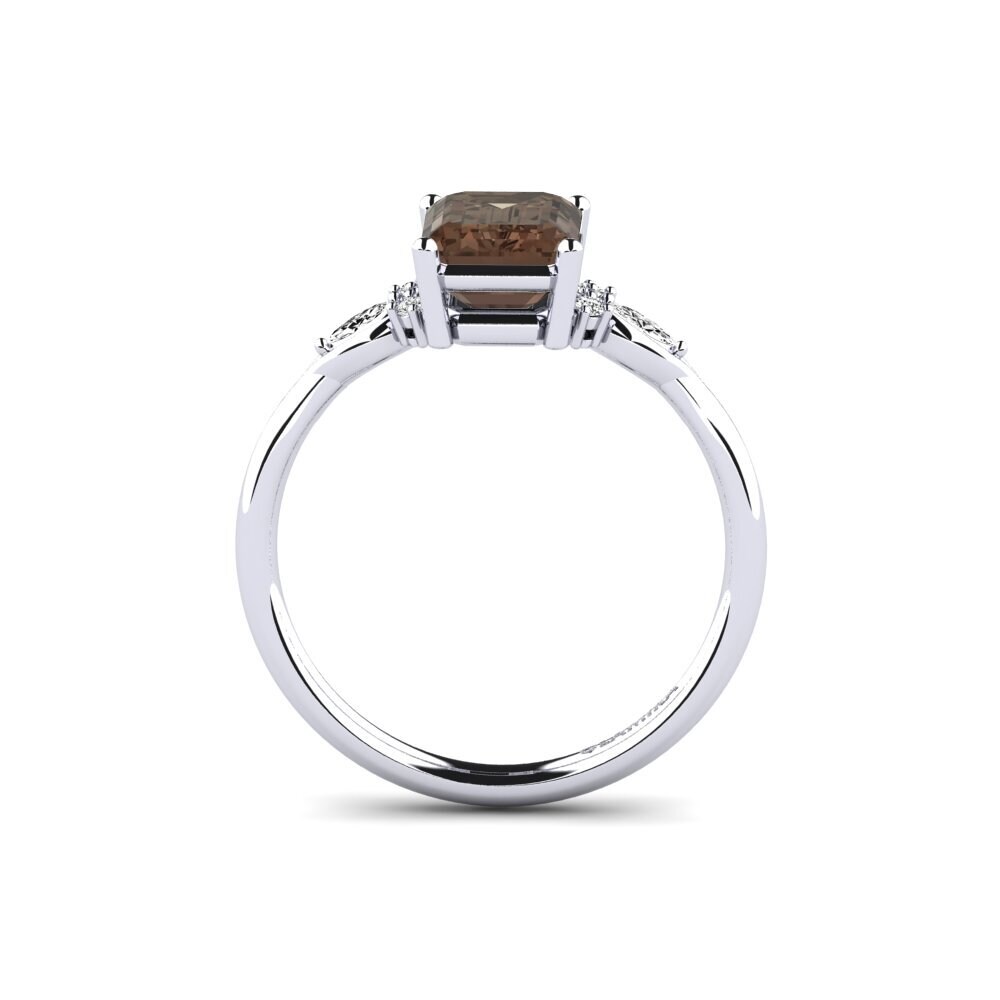 Cuarzo humo Anillo de compromiso Gisu - Emerald 2.15 crt