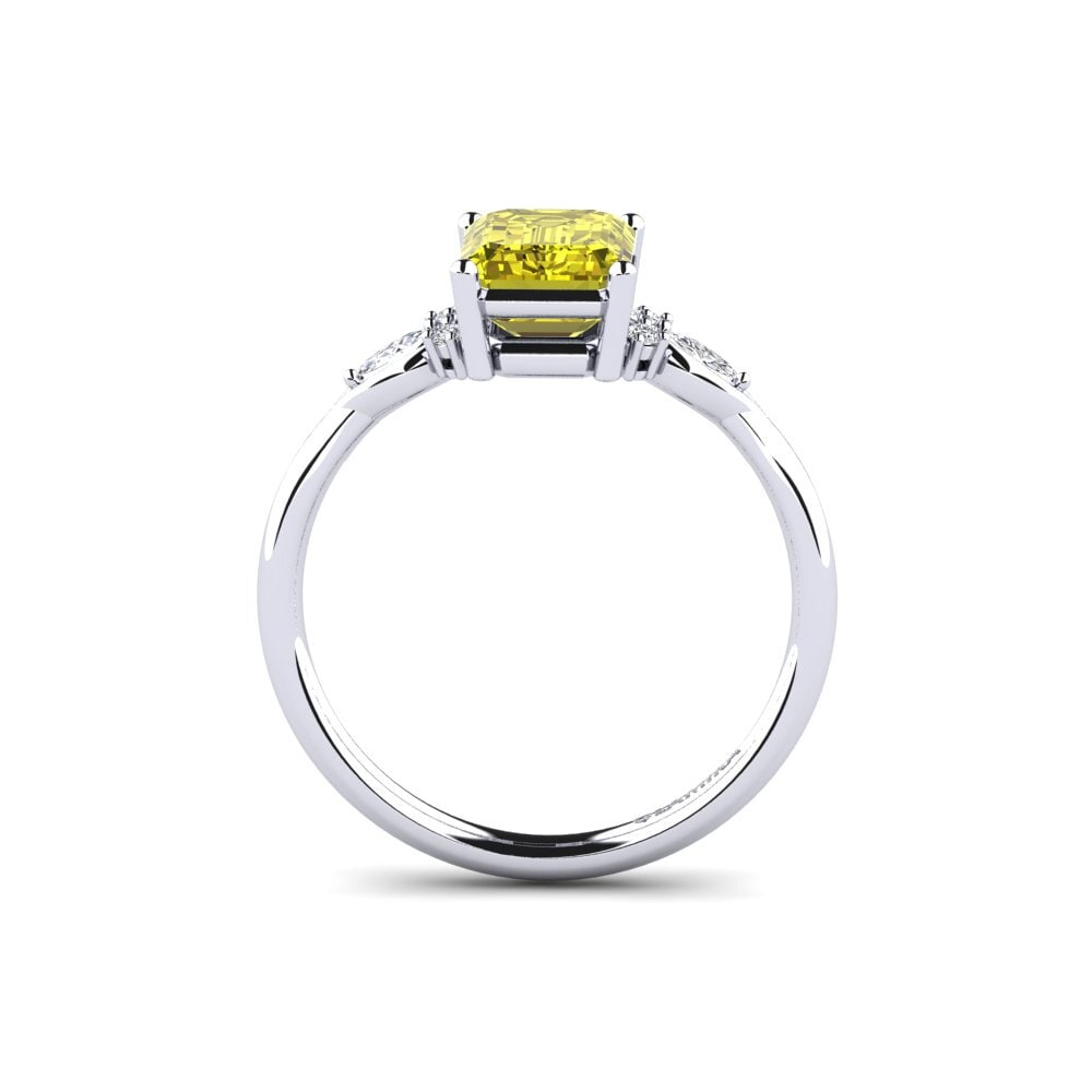 Yellow Diamond Engagement Ring Gisu - Emerald 2.15 crt