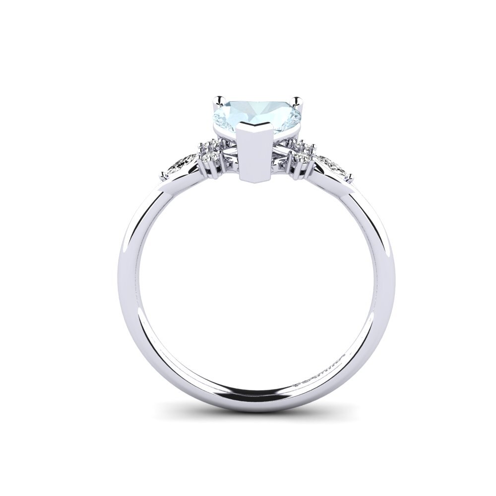 Aguamarina Anillo de compromiso Gisu - Heart 0.97 crt