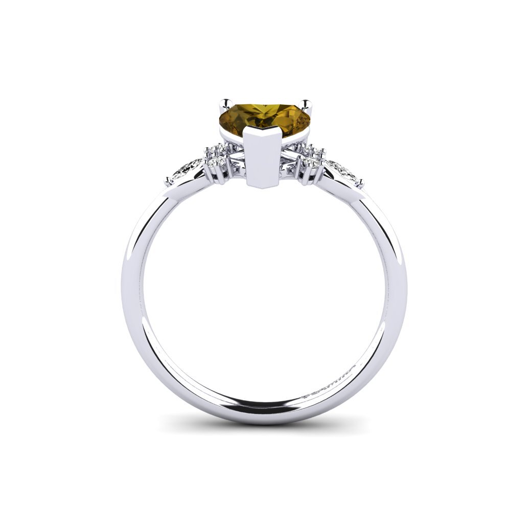 Circón Marrón Anillo de compromiso Gisu - Heart 0.97 crt
