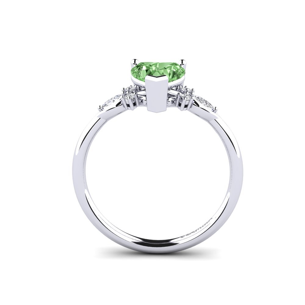 Diamante Verde Anillo de compromiso Gisu - Heart 0.97 crt