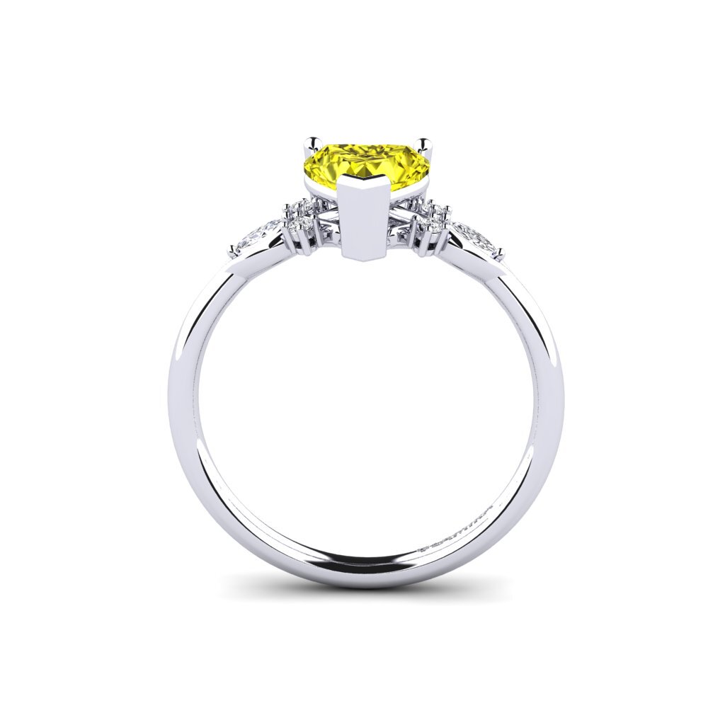 Yellow Diamond Engagement Ring Gisu - Heart 0.97 crt
