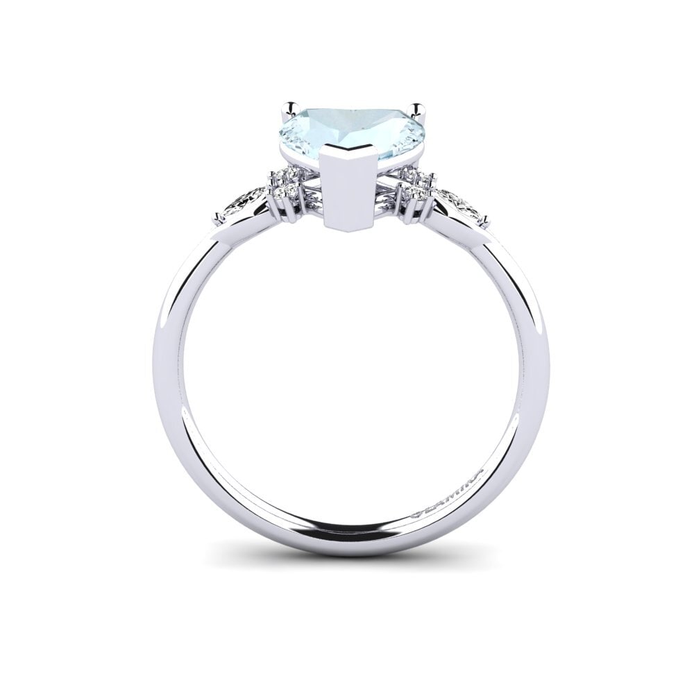 Aguamarina Anillo de compromiso Gisu - Heart 1.50 crt