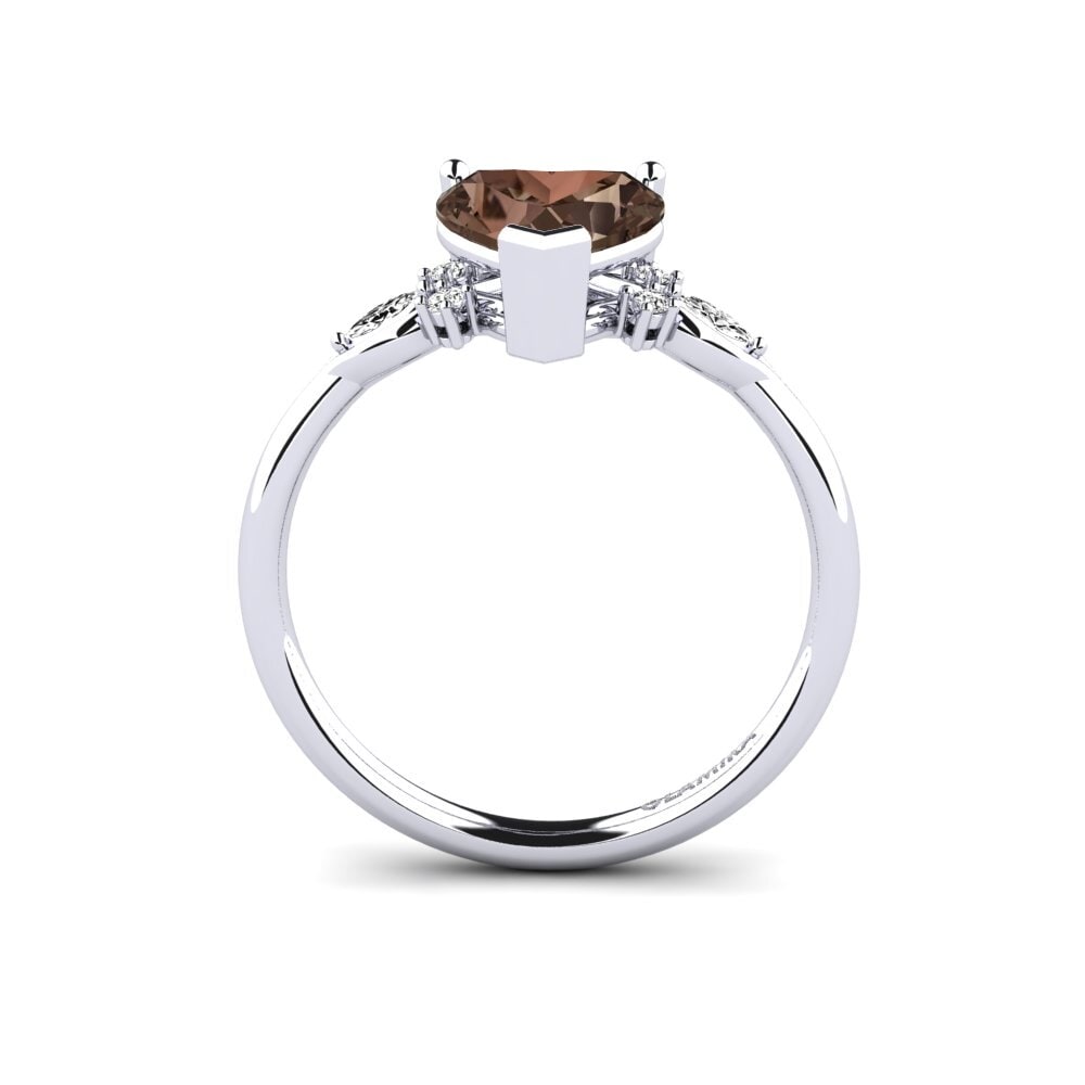 Cuarzo humo Anillo de compromiso Gisu - Heart 1.50 crt
