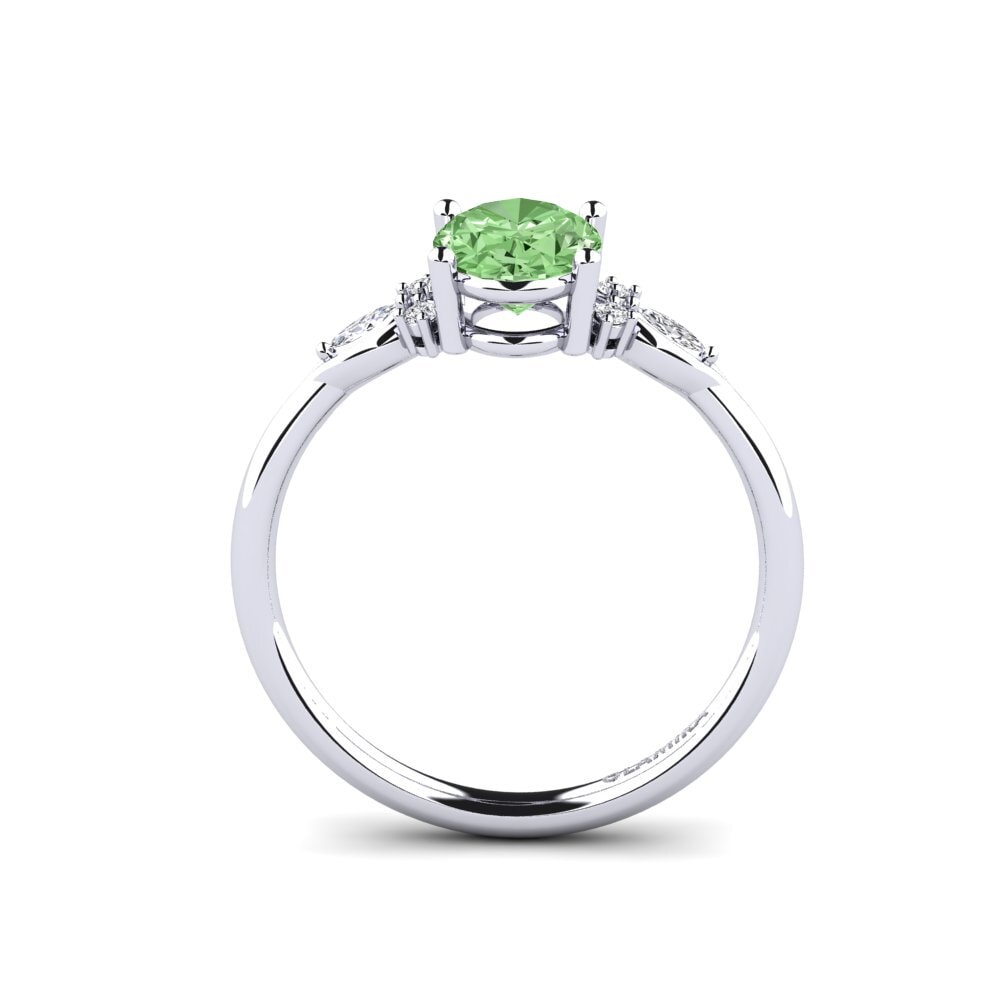 Diamante Verde Anillo de compromiso Gisu - Oval 1.09 crt