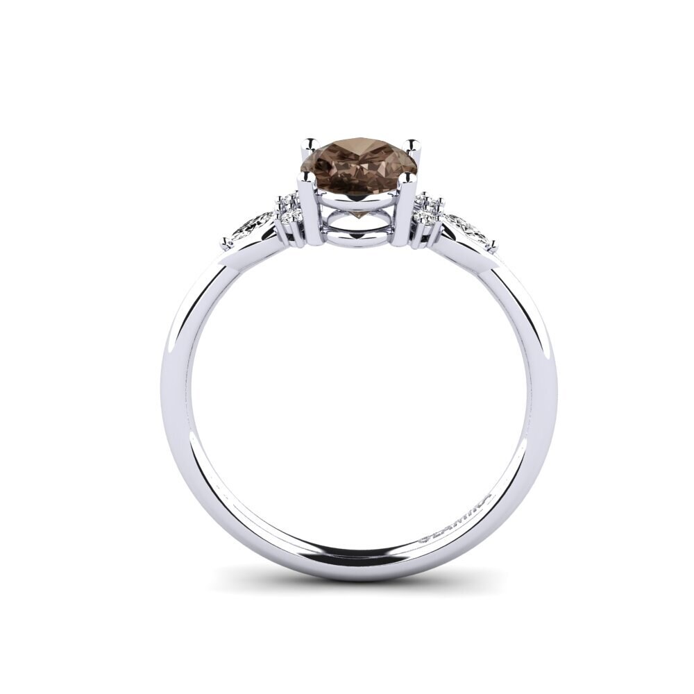 Cuarzo humo Anillo de compromiso Gisu - Oval 1.09 crt