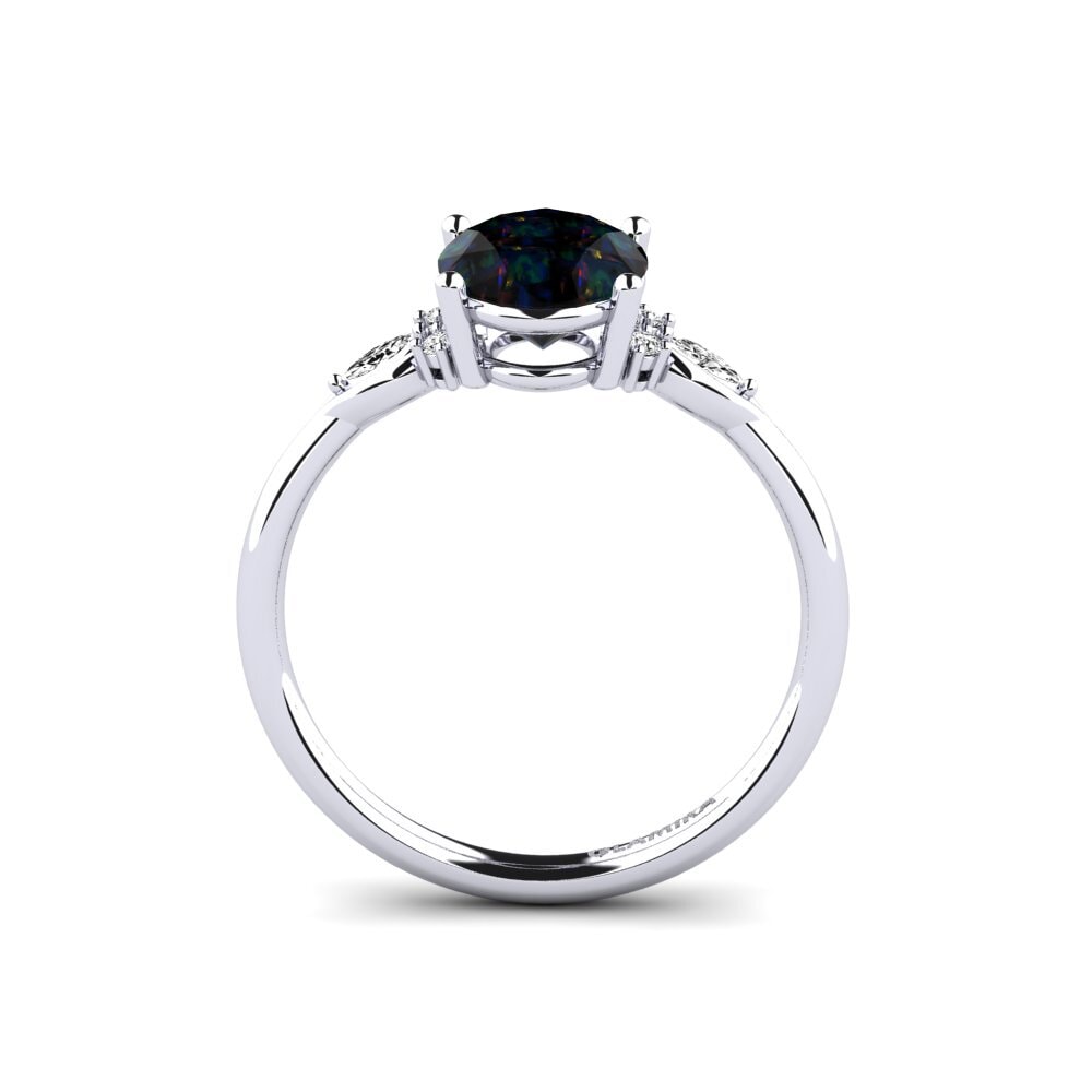 Black Opal Engagement Ring Gisu - Oval 1.62 crt