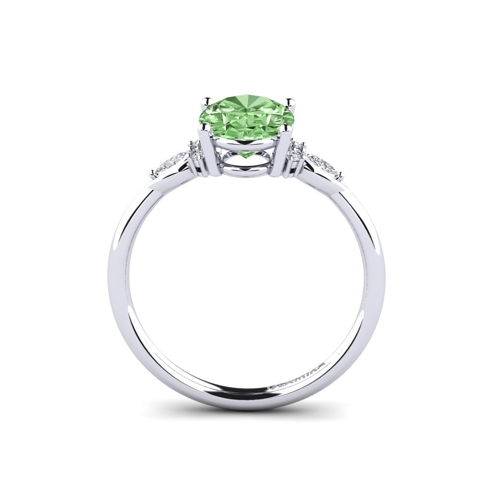 Diamante Verde Anillo de compromiso Gisu - Oval 1.62 crt