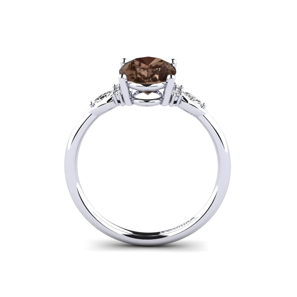Cuarzo humo Anillo de compromiso Gisu - Oval 1.62 crt