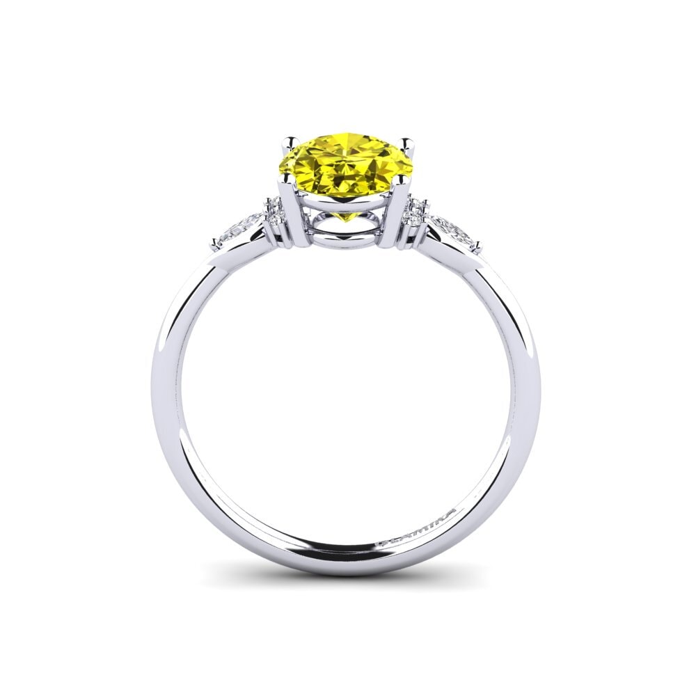 Yellow Diamond Engagement Ring Gisu - Oval 1.62 crt