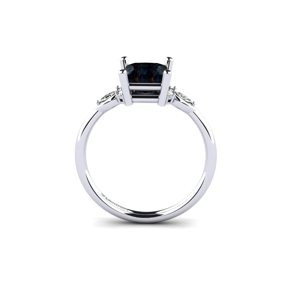 Black Opal Engagement Ring Gisu - Princess 1.25 crt