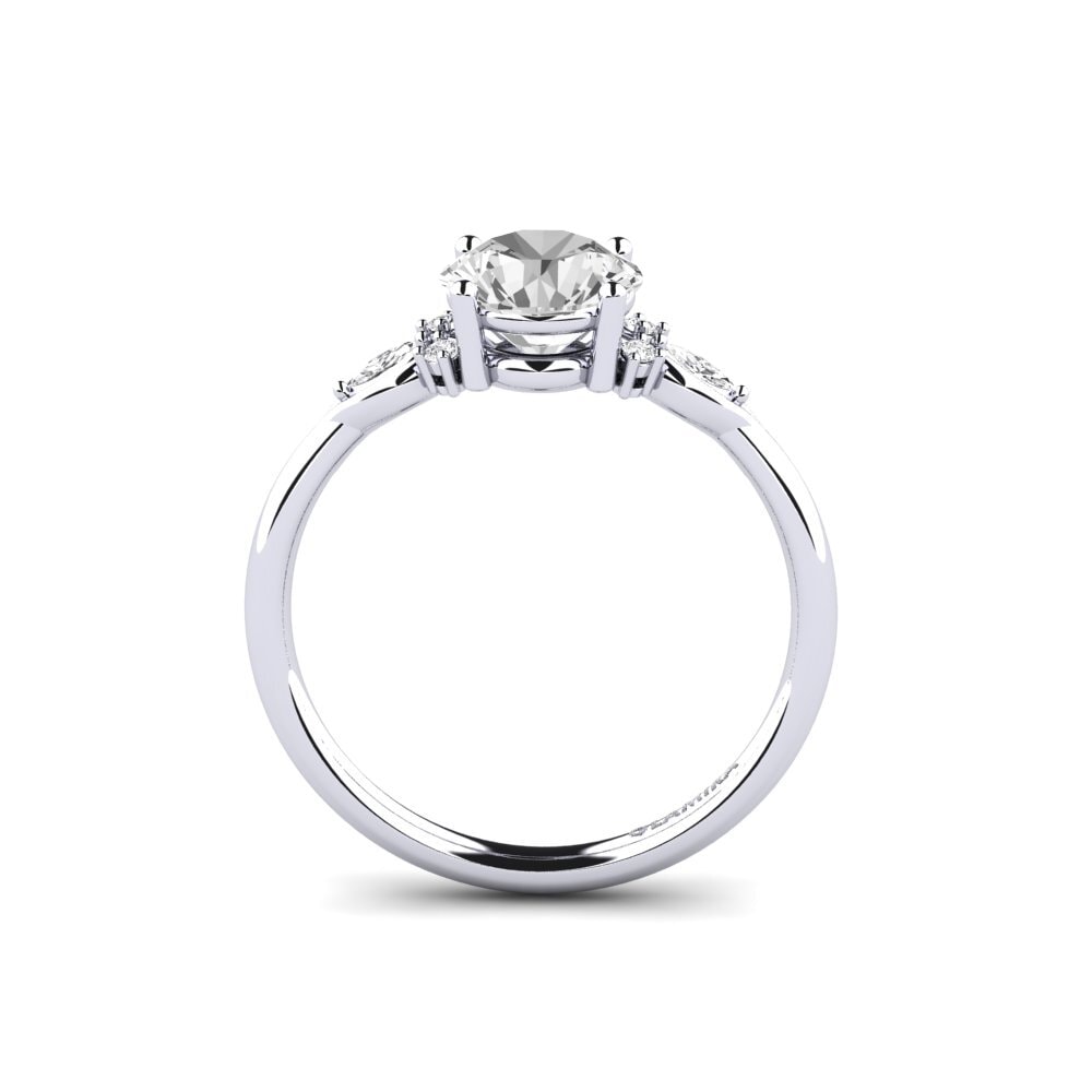 Zafiro blanco Anillo de compromiso Gisu - Round 1.25 crt