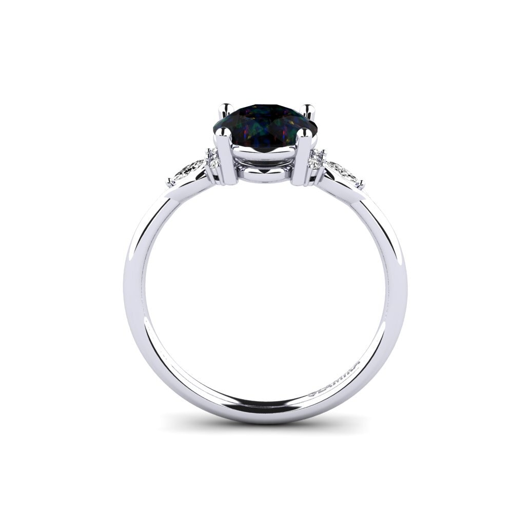 Black Opal Engagement Ring Gisu - Round 1.6 crt