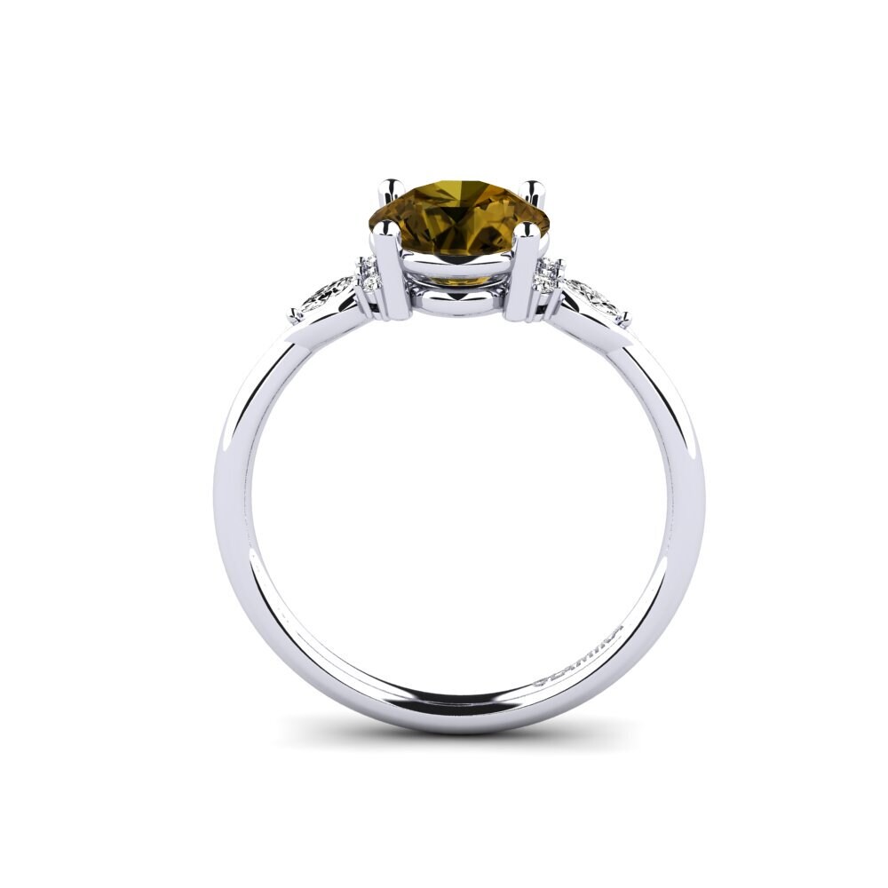 Circón Marrón Anillo de compromiso Gisu - Round 1.6 crt