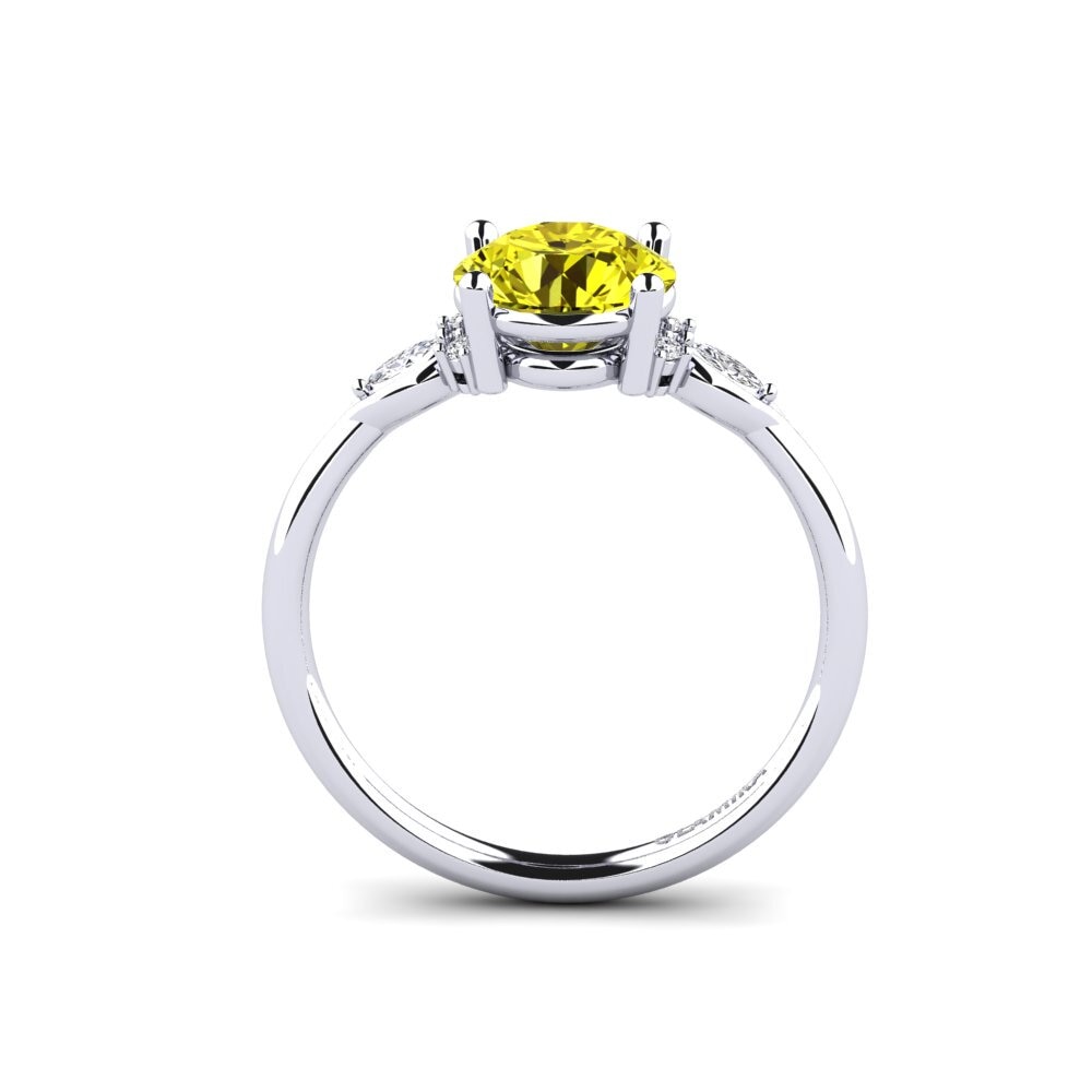 Yellow Diamond Engagement Ring Gisu - Round 1.6 crt