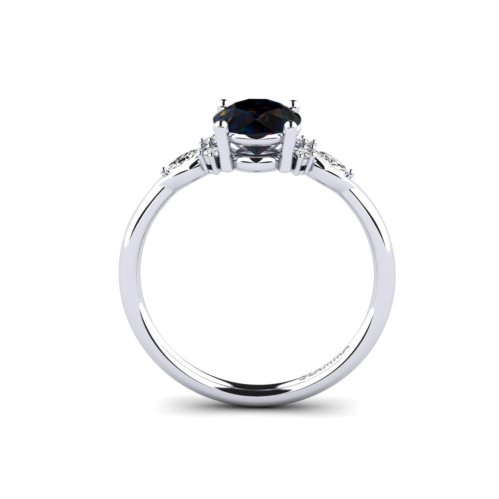 Black Opal Engagement Ring Gisu - Round 1.0 crt