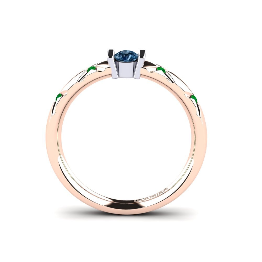 14ct Rose / White Gold Blue Diamond Engagement Ring Alidia