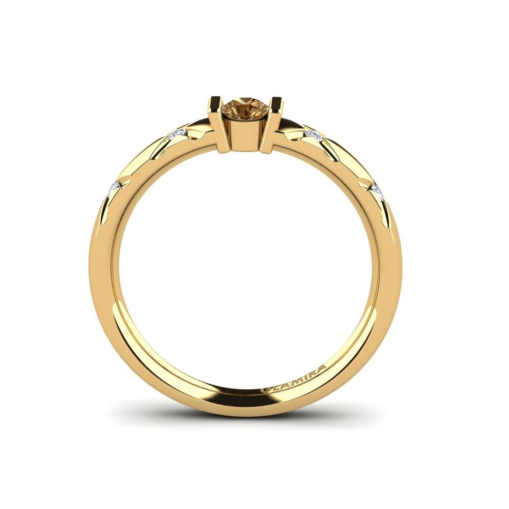 14ct Yellow Gold Brown Diamond Engagement Ring Alidia