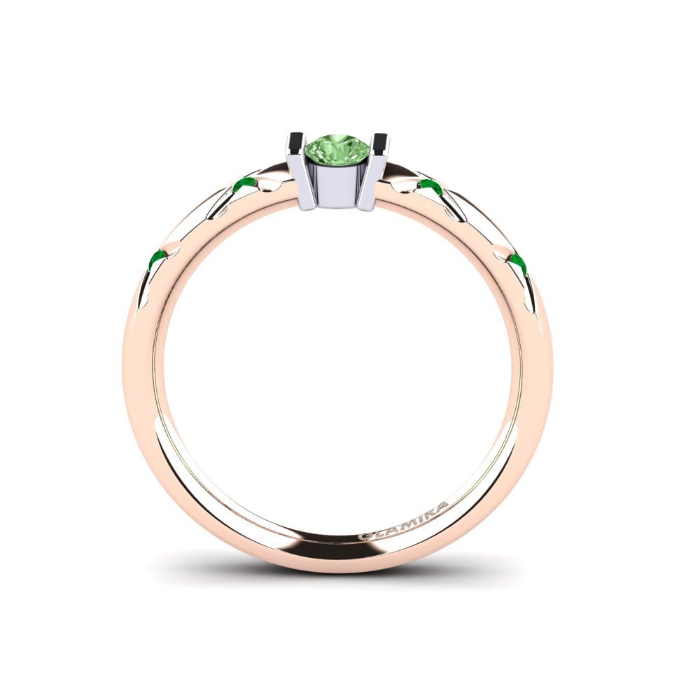 14ct Rose / White Gold Green Diamond Engagement Ring Alidia
