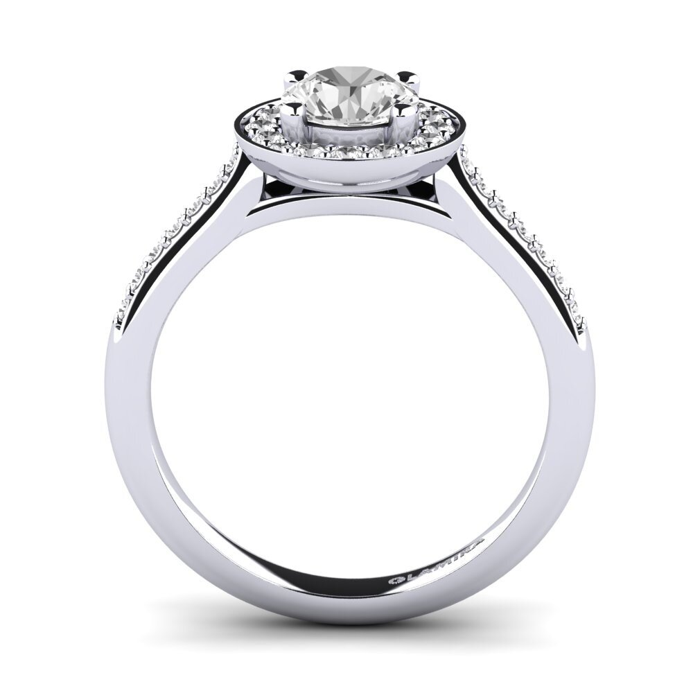 Zafiro blanco Anillo de compromiso Ashley