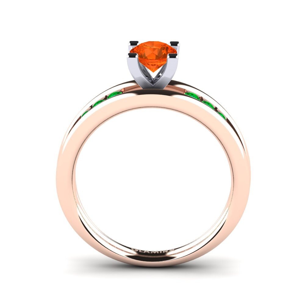14ct Rose / White Gold Fire-Opal Engagement Ring Bayamine