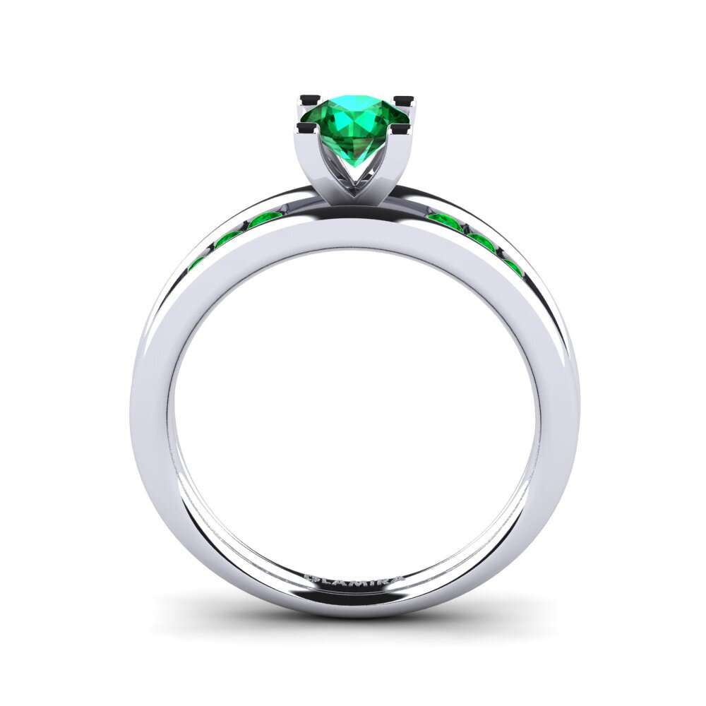 Emerald (Lab Created) Engagement Ring Bayamine