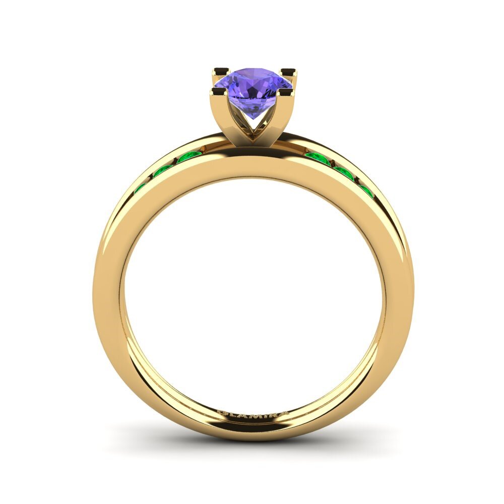 14ct Yellow Gold Tanzanite Engagement Ring Bayamine
