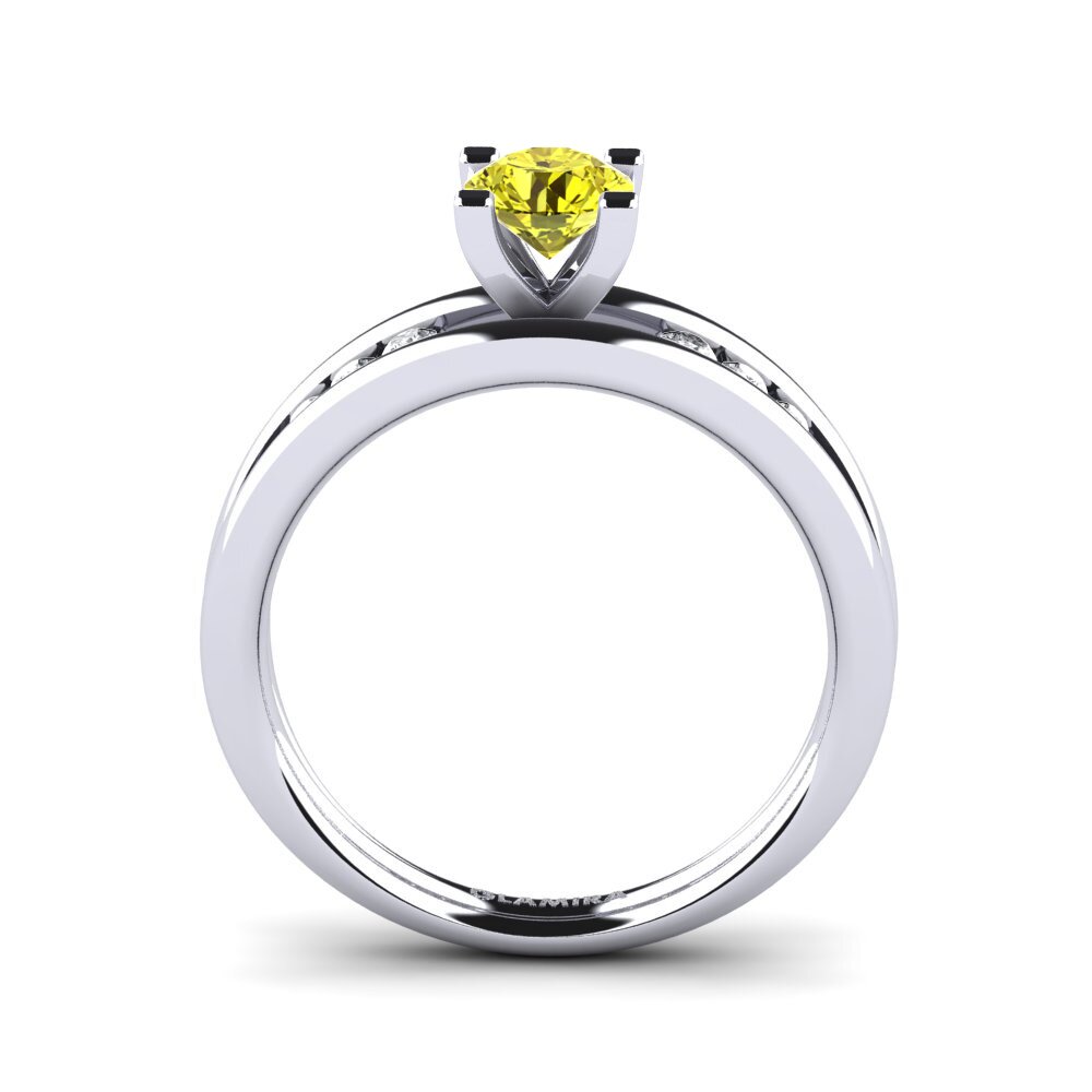 Diamante Amarillo Anillo de compromiso Bayamine