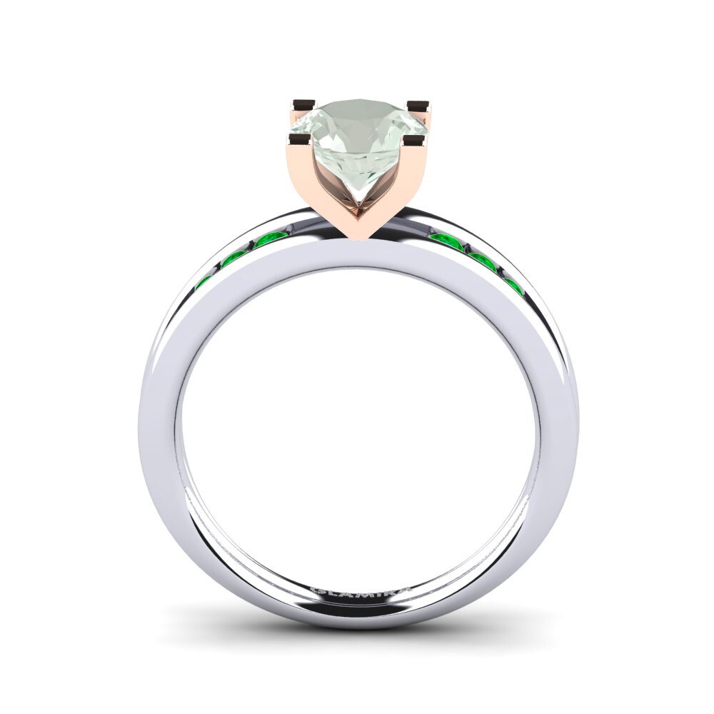14k White & Rose Gold Engagement Ring Bayamine 1.0 crt