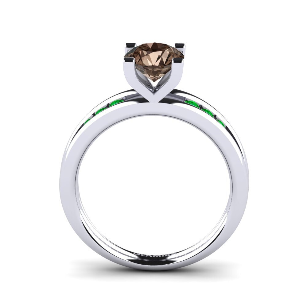 Smoky Quartz Engagement Ring Bayamine 1.0 crt