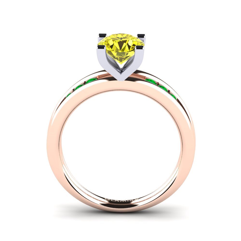 14k Rose & White Gold Engagement Ring Bayamine 1.0 crt