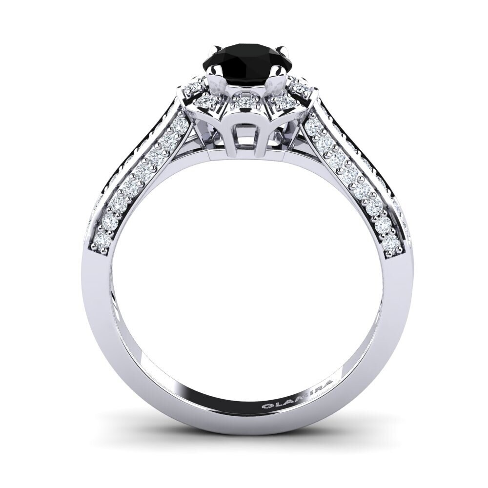 Black Onyx Engagement Ring Bella