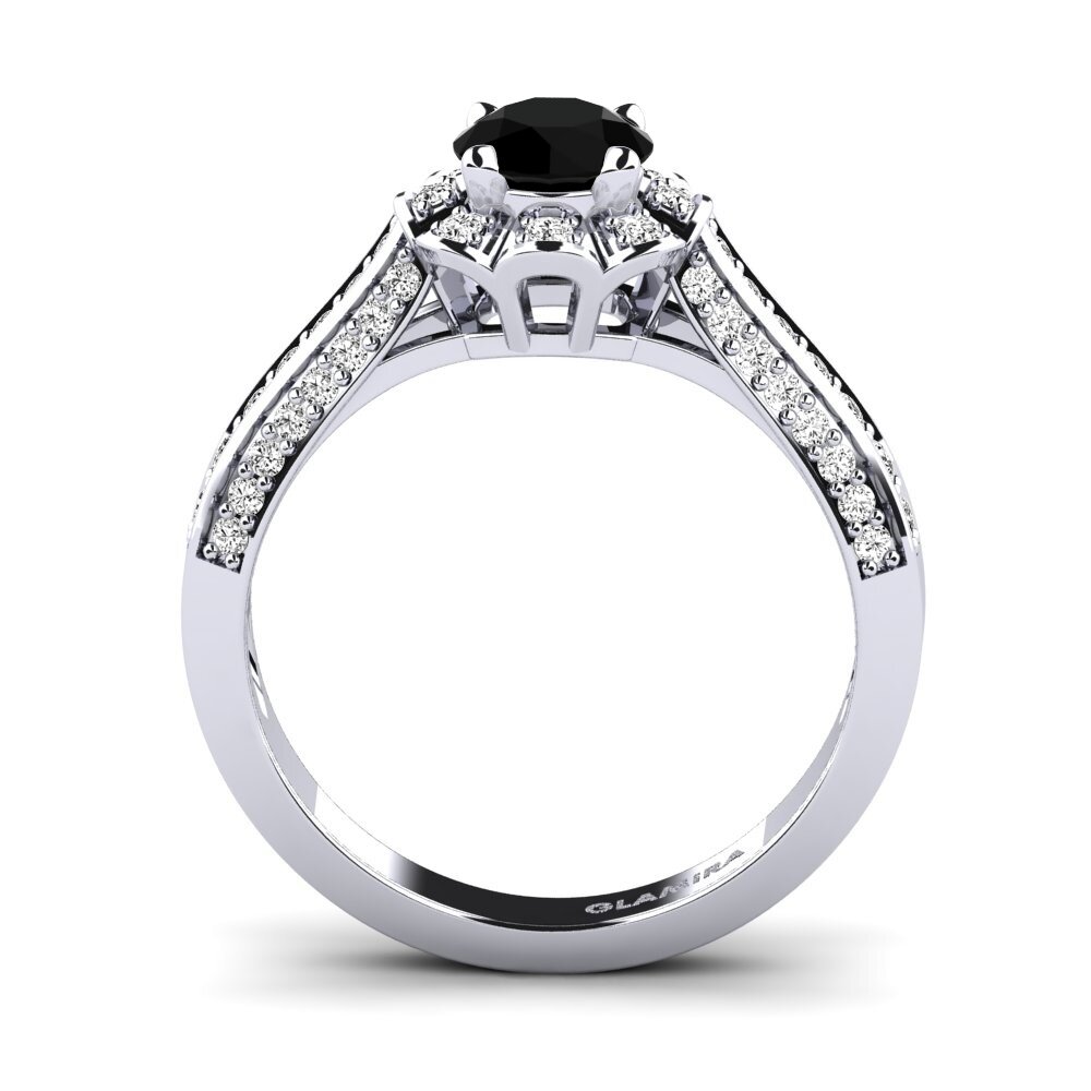 Black Onyx Engagement Ring Bella