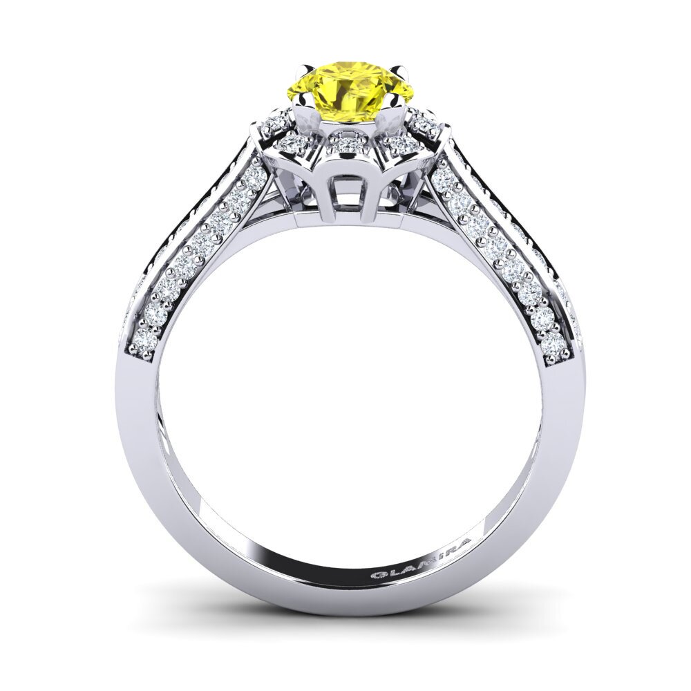 Diamante Amarillo Anillo de compromiso Bella