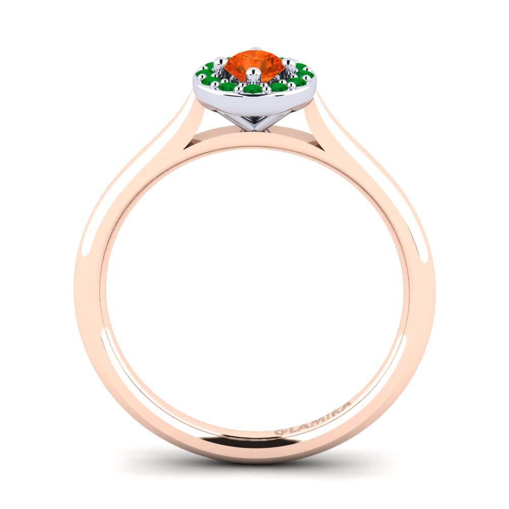 14ct Rose / White Gold Fire-Opal Engagement Ring Brianna