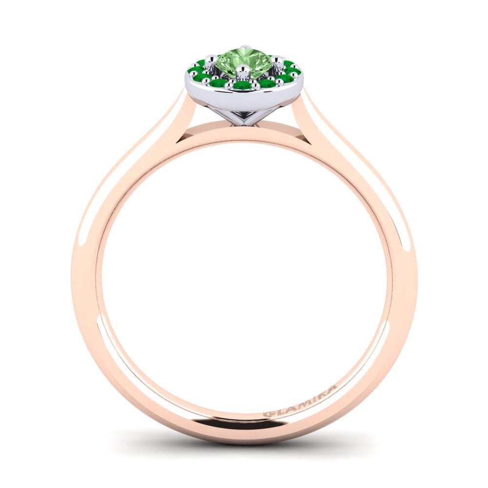 14ct Rose / White Gold Green Diamond Engagement Ring Brianna