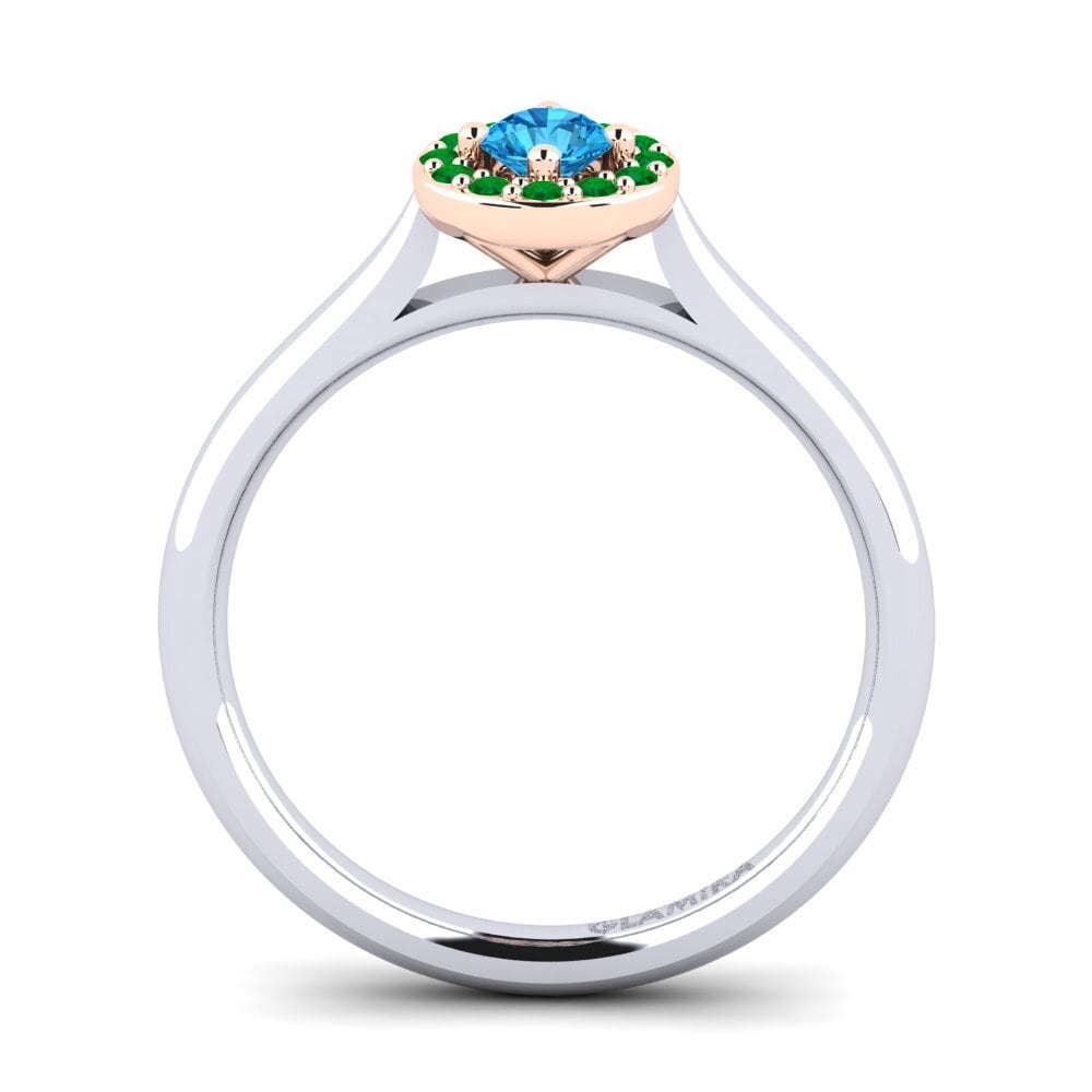 14ct White / Rose Gold Blue Topaz Engagement Ring Brianna