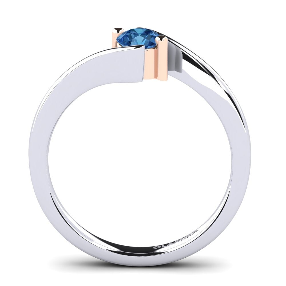 Dark Blue Zirconia Engagement Ring Bridal Element