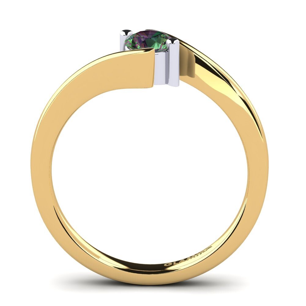 750 Gelb & Weißgold Mystic Topas Verlobungsring Bridal Element