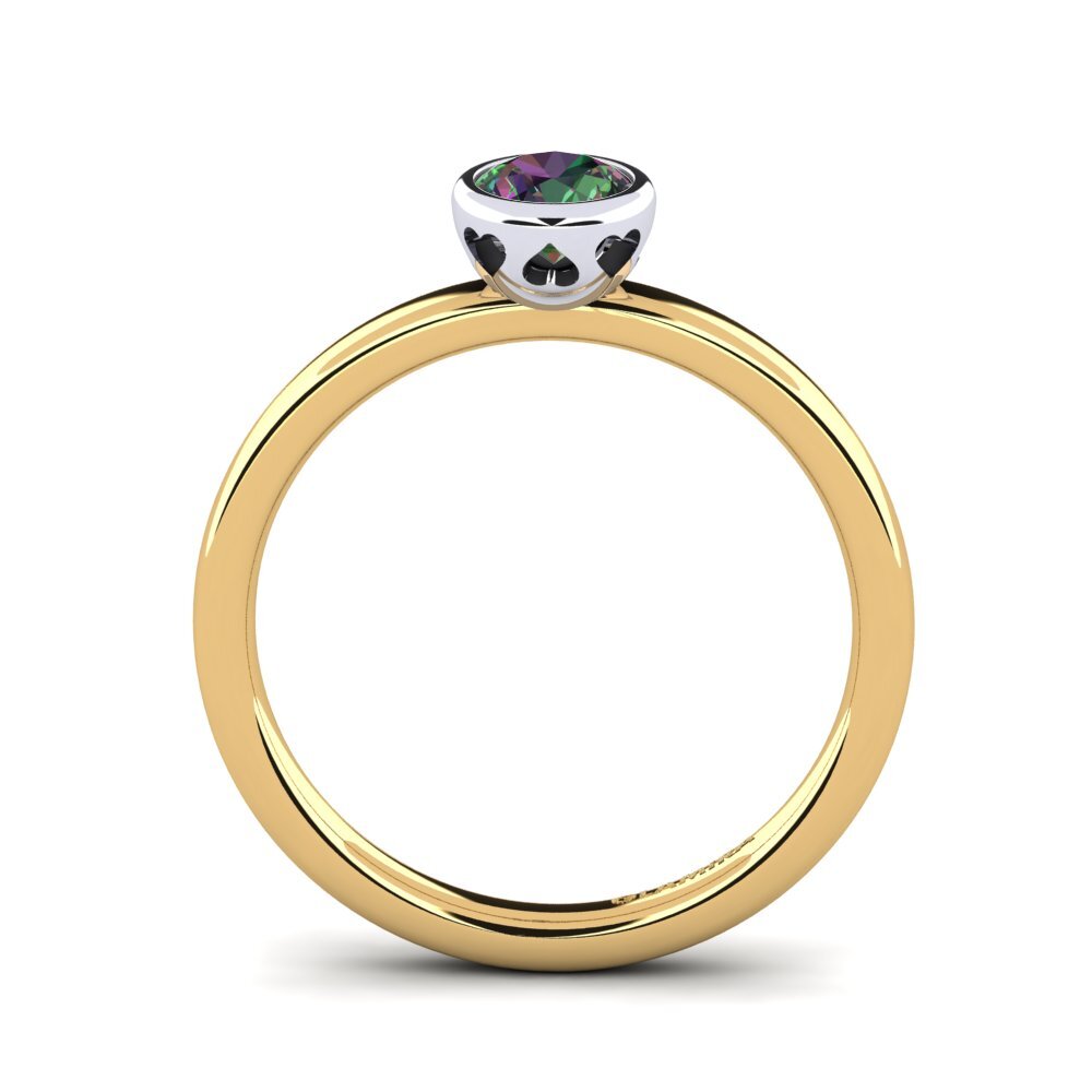 750 Gelb & Weißgold Mystic Topas Verlobungsring Bridal Passion 0.5crt