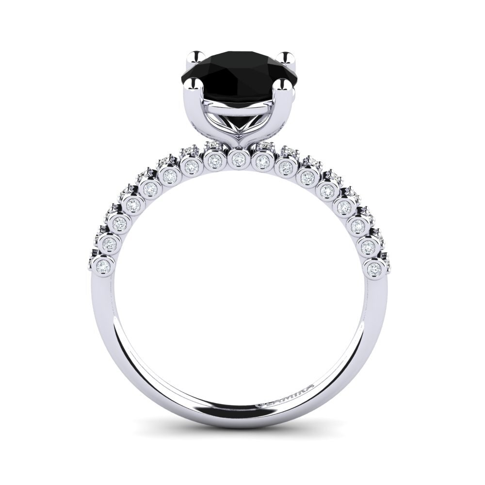 Black Onyx Engagement Ring Cannoli 2.0 crt