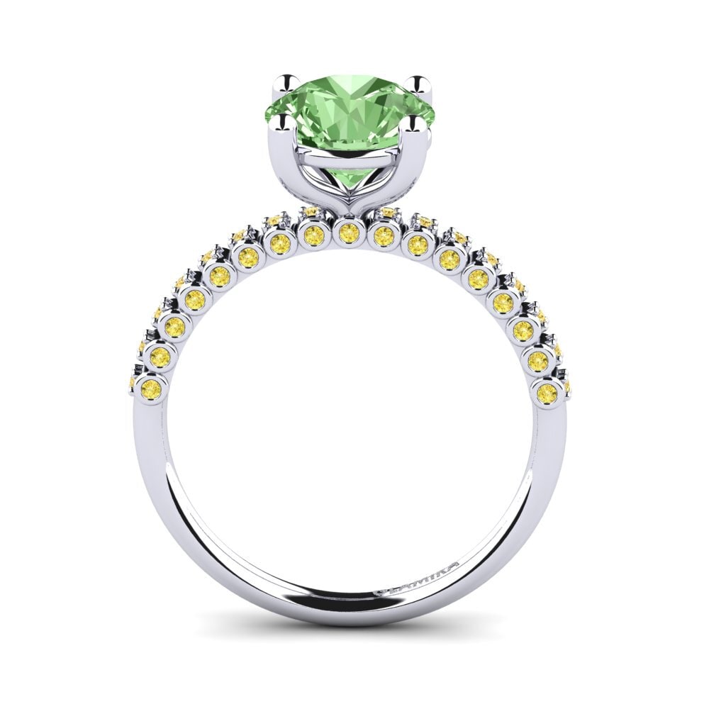 Green Diamond Engagement Ring Cannoli 2.0 crt
