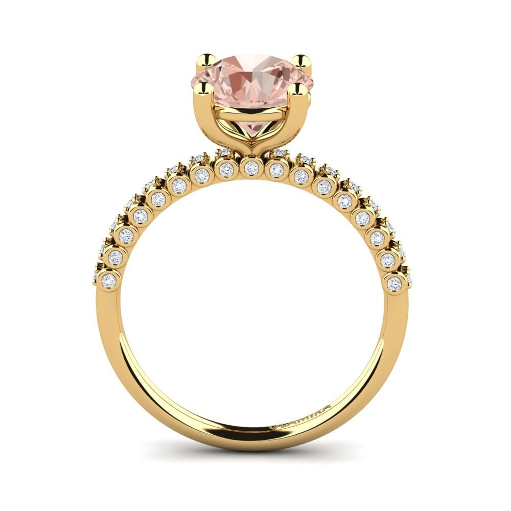 14ct Yellow Gold Morganite Engagement Ring Cannoli 2.0 crt