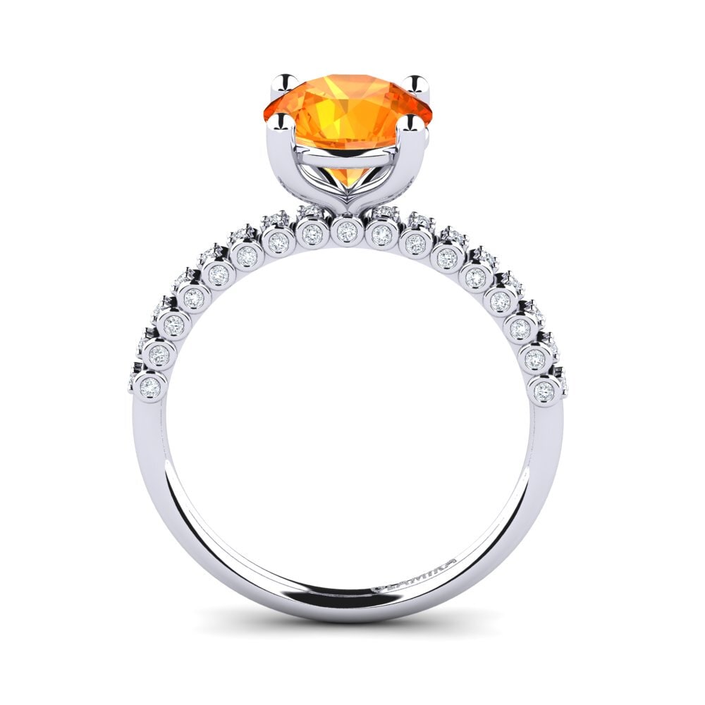 Zafiro Naranja Anillo de compromiso Cannoli 2.0 crt