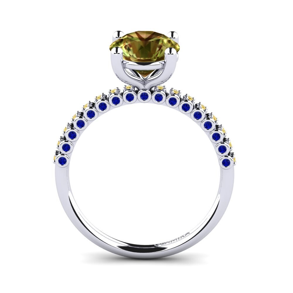 18ct White Gold Sultan Stone Engagement Ring Cannoli 2.0 crt