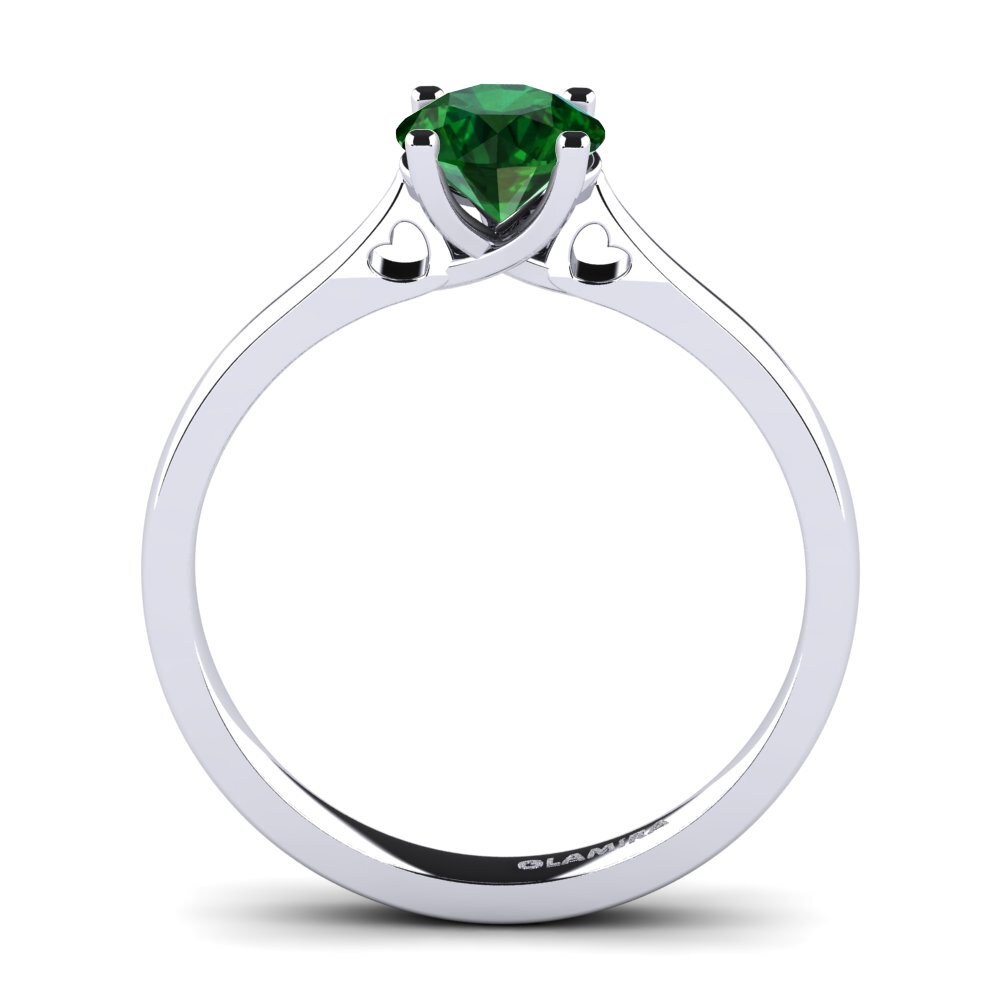 圓形 沙弗萊石 訂婚戒指 Céline 0.8 crt