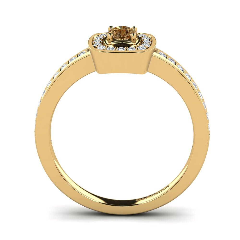 14ct Yellow Gold Brown Diamond Engagement Ring Claire